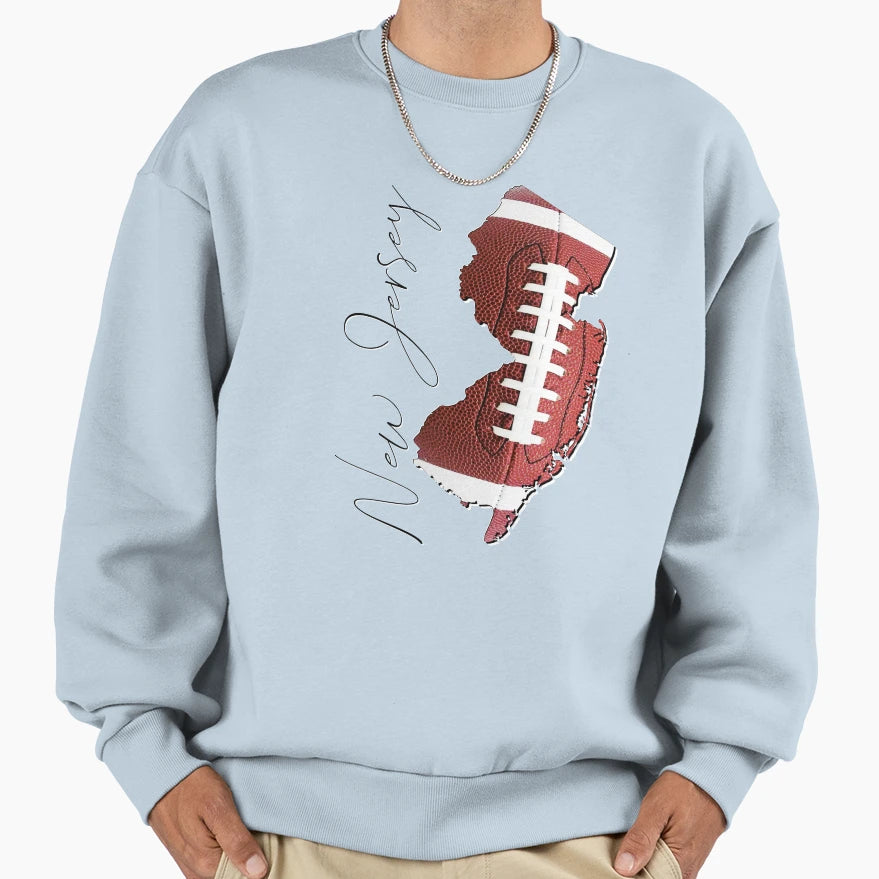 New Jersey Usa Map Real Sweatshirt - Fun Novelty Design for Adults - T-Shirt, Sweatshirt, Hoodie