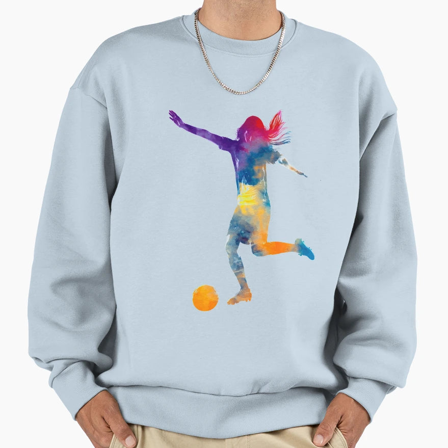 Soccer Player 07 Watercolor Sweatshirt - Novelty Apparel for Adults - T-Shirt, Sweatshirt, Hoodie