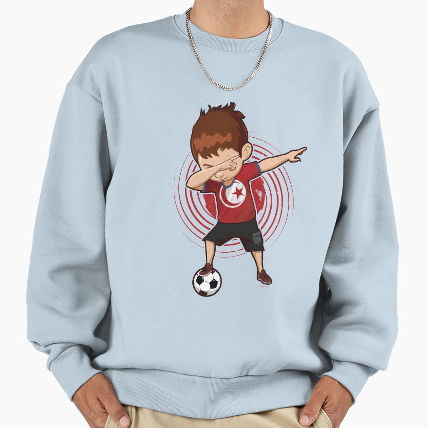 Football Soccer Dab Tunisia Sweatshirt - Aesthetic Graphic for Adults - T-Shirt, Sweatshirt, Hoodie