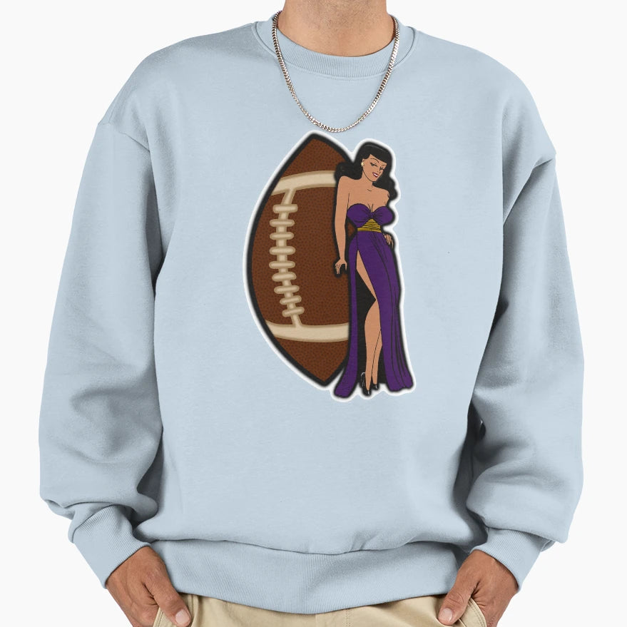Baltimore Football Babe Sweatshirt - Graphic Print Men Women - T-Shirt, Sweatshirt, Hoodie