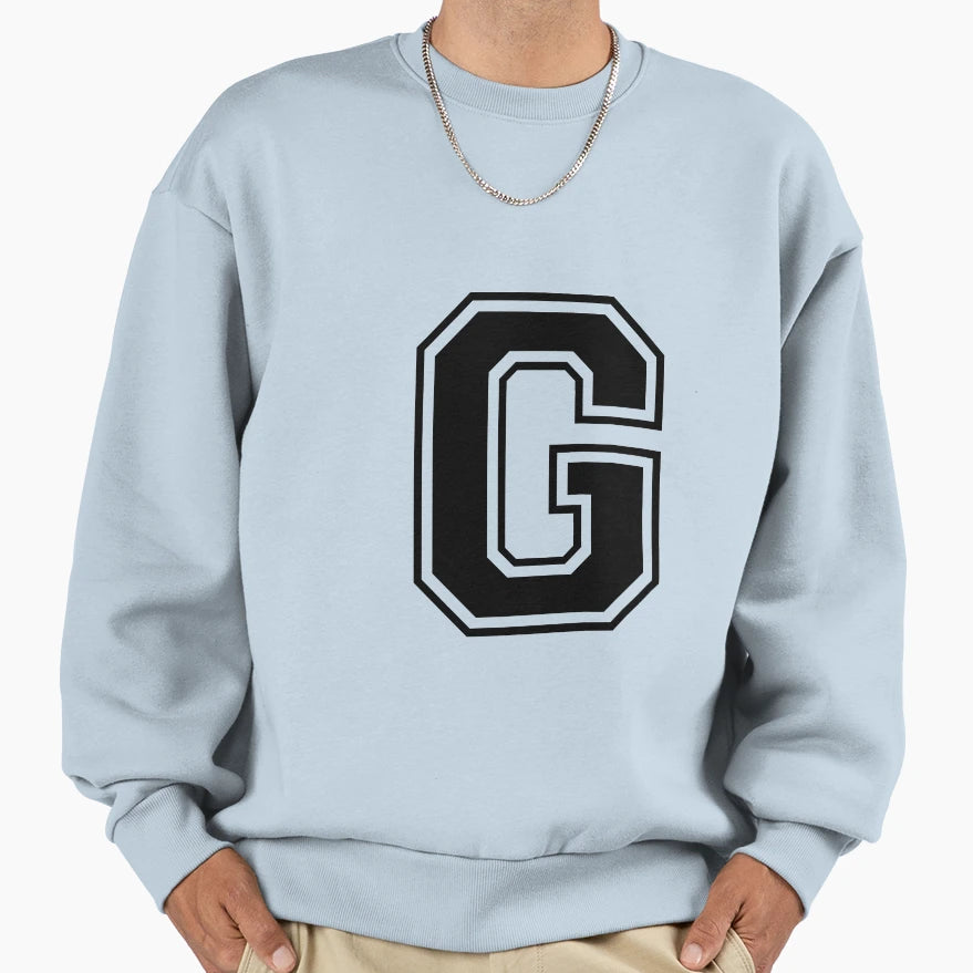 Letter G Black Sweatshirt - Streetwear Style for Adults - T-Shirt, Sweatshirt, Hoodie