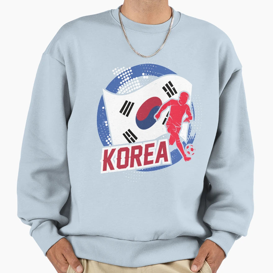 Football Soccer Korea Flag Sweatshirt - Aesthetic Graphic Unisex - T-Shirt, Sweatshirt, Hoodie