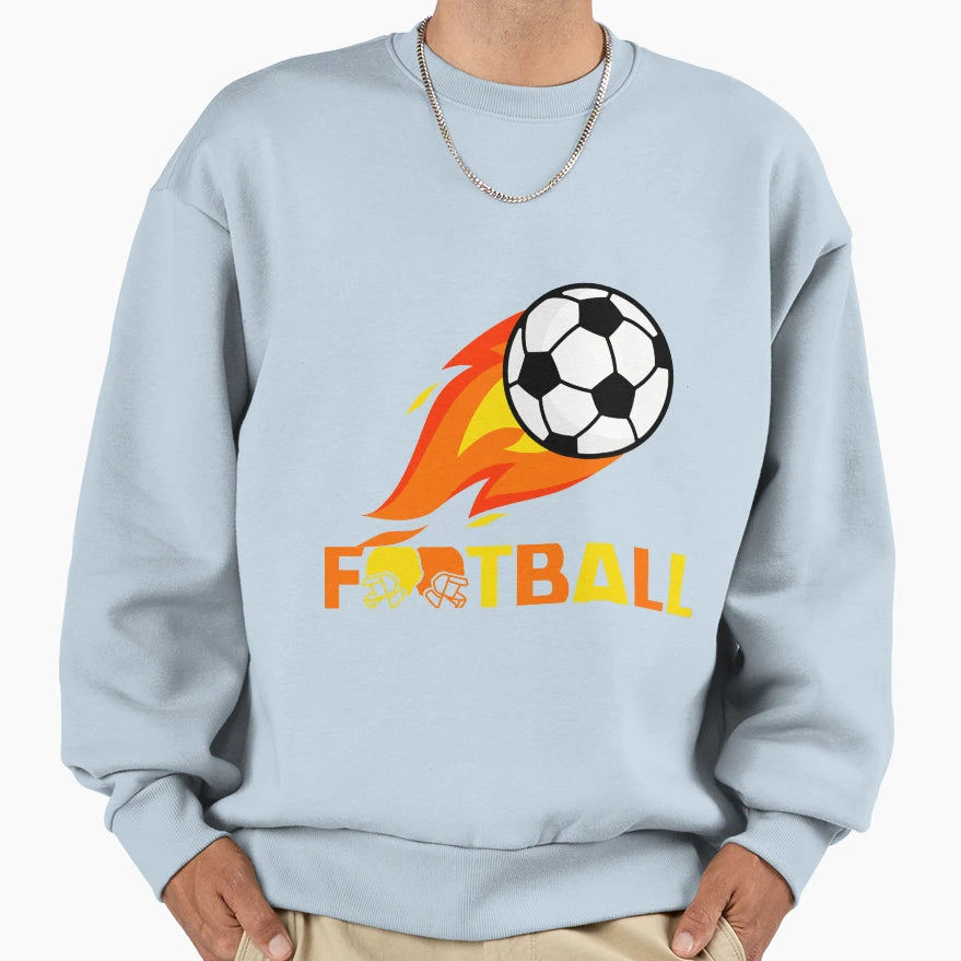 Fiery Football Passion Sweatshirt - Unique Graphic Unisex - T-Shirt, Sweatshirt, Hoodie