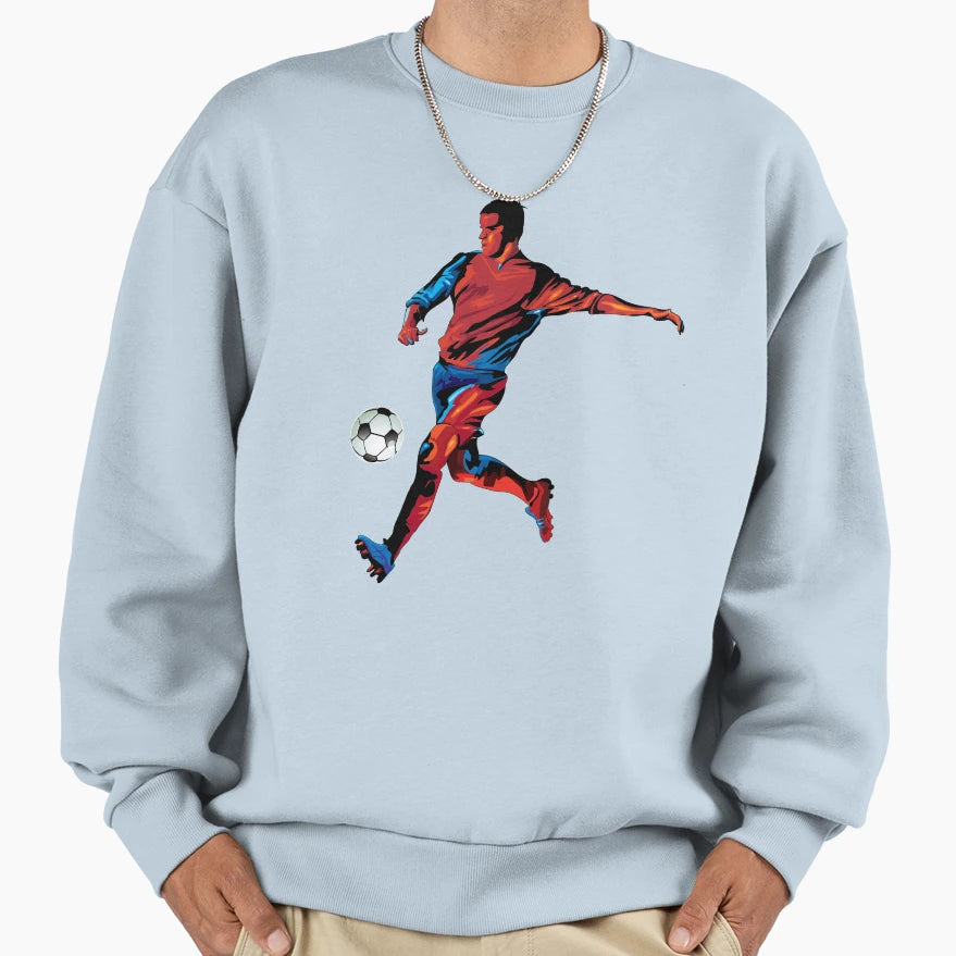 Football Player Action Sweatshirt - Minimalist Print Unisex - T-Shirt, Sweatshirt, Hoodie