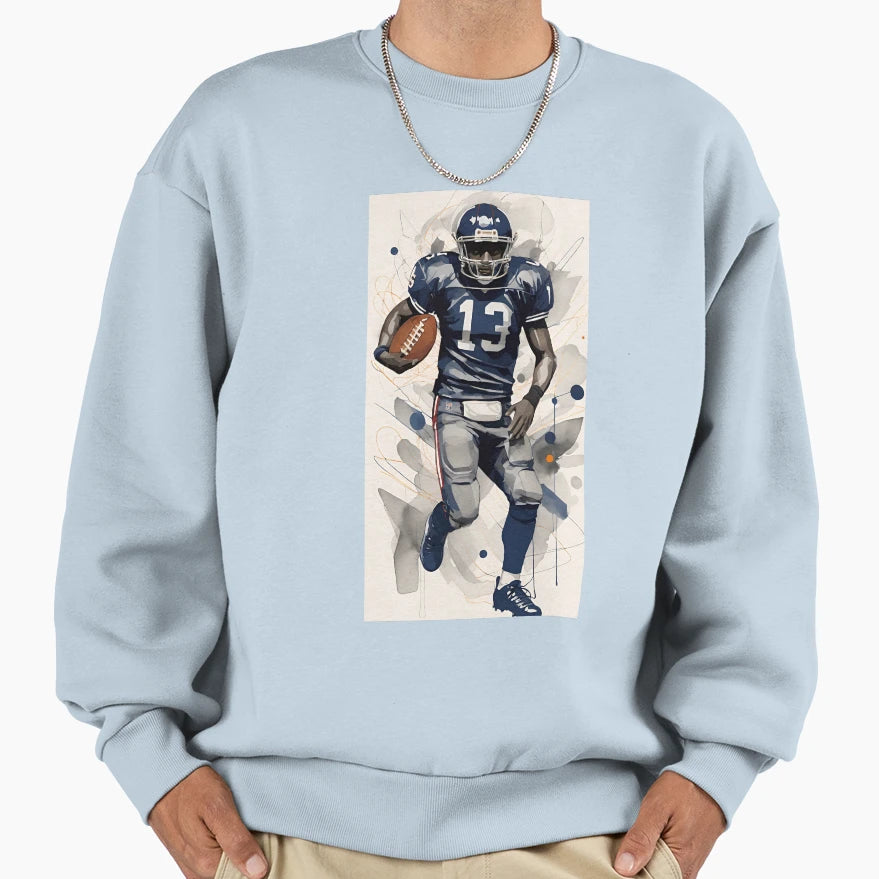 Football Player Sweatshirt - Casual Everyday Wear Men Women - T-Shirt, Sweatshirt, Hoodie
