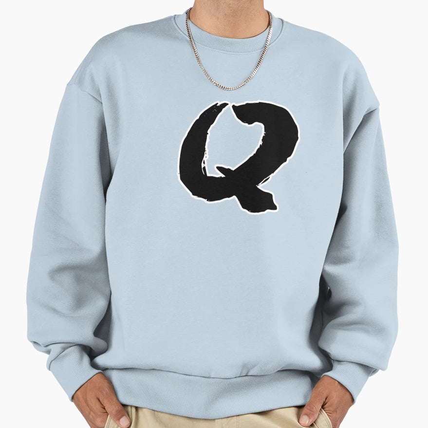 Q Slogan Handwriting Text Sweatshirt - Graphic Print Men Women - T-Shirt, Sweatshirt, Hoodie
