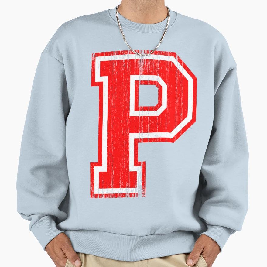 Big Red Letter P Sweatshirt - Streetwear Style Men Women - T-Shirt, Sweatshirt, Hoodie