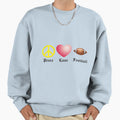 Peace Love Football Sweatshirt - Trendy Graphic for Adults - T-Shirt, Sweatshirt, Hoodie