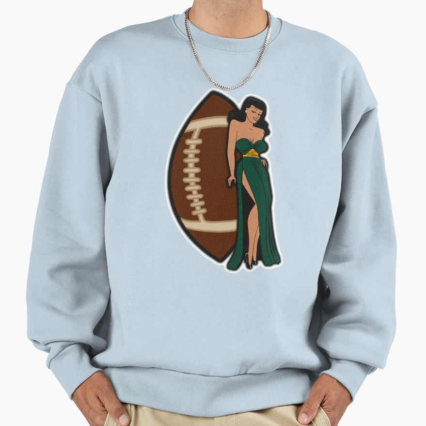 Green Bay Football Babe Sweatshirt - Fun Novelty Design for Adults - T-Shirt, Sweatshirt, Hoodie