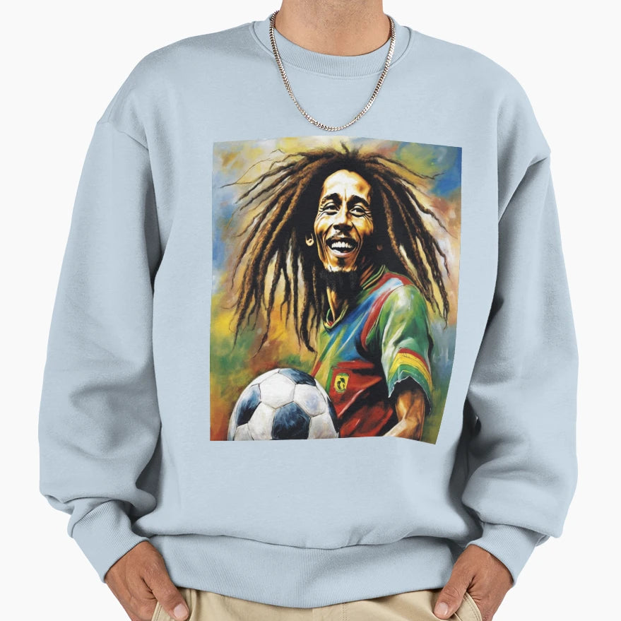 Bob Marley Musical Mastery And Sporting Sweatshirt - Trendy Graphic Unisex - T-Shirt, Sweatshirt, Hoodie