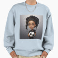Pretty Holding Football Chibi Soccer Sweatshirt - Custom Art Print Unisex - T-Shirt, Sweatshirt, Hoodie