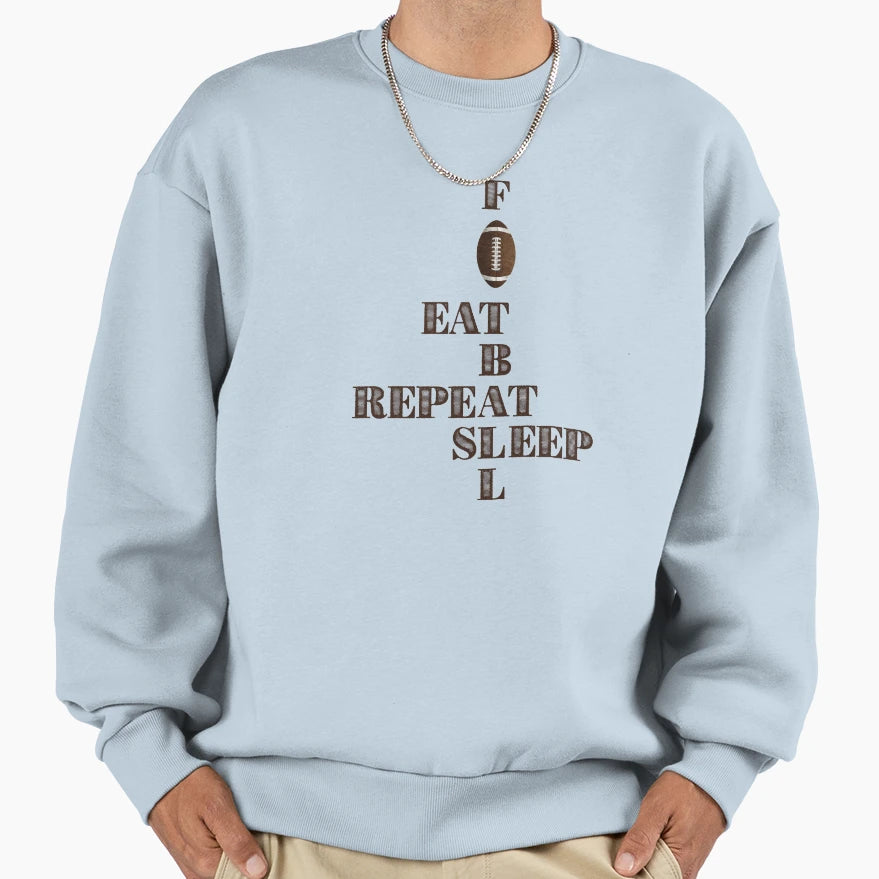 American Football Caligraphy Eat Sweatshirt - Novelty Apparel for Adults - T-Shirt, Sweatshirt, Hoodie