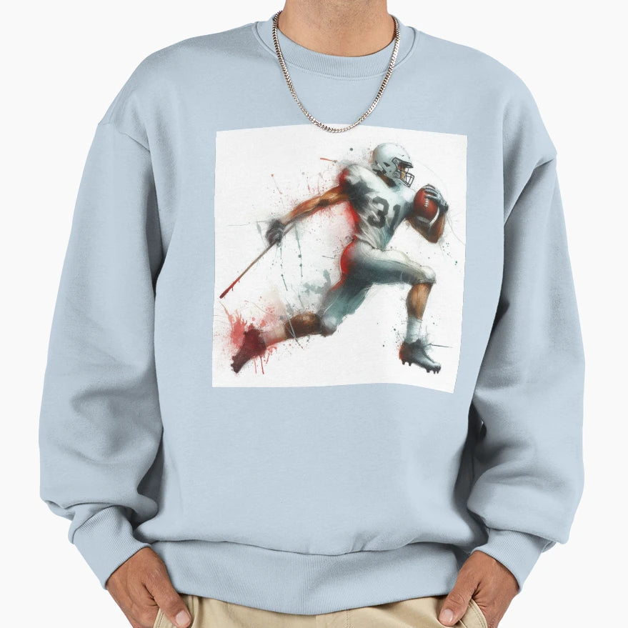 American Football Player Dynamic Sweatshirt - Graphic Print for Adults - T-Shirt, Sweatshirt, Hoodie