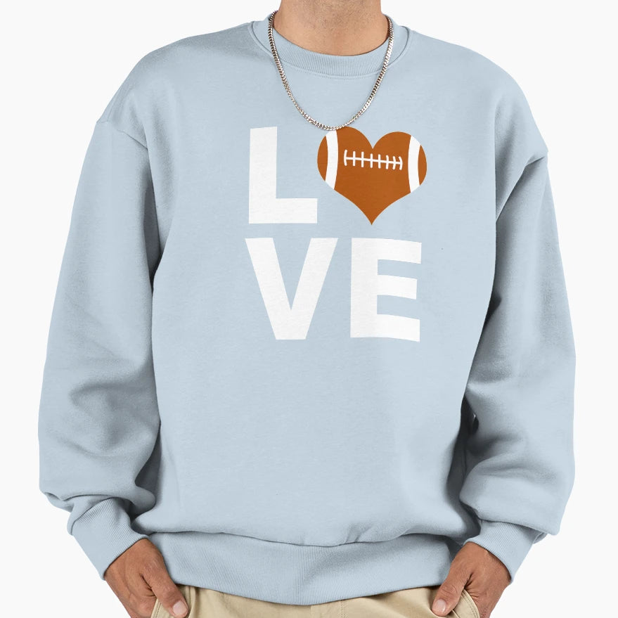 I Love American Football Athlete Sweatshirt - Minimalist Print Unisex - T-Shirt, Sweatshirt, Hoodie