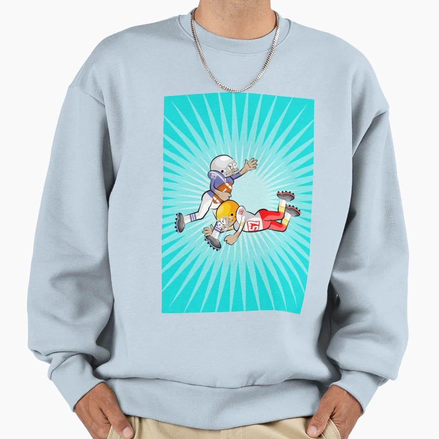 American Football Player Stopping Sweatshirt - Graphic Print Men Women - T-Shirt, Sweatshirt, Hoodie