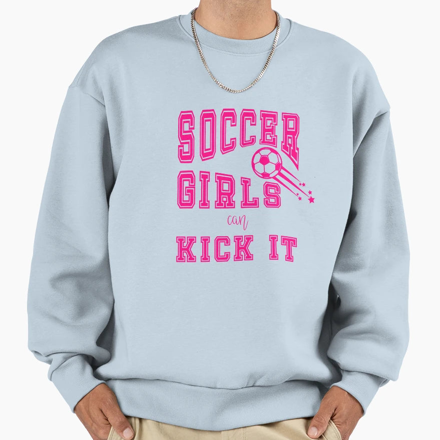 Soccer Can Kick It Sports Slogan T-Shirt - Minimalist Print Unisex - T-Shirt, Sweatshirt, Hoodie
