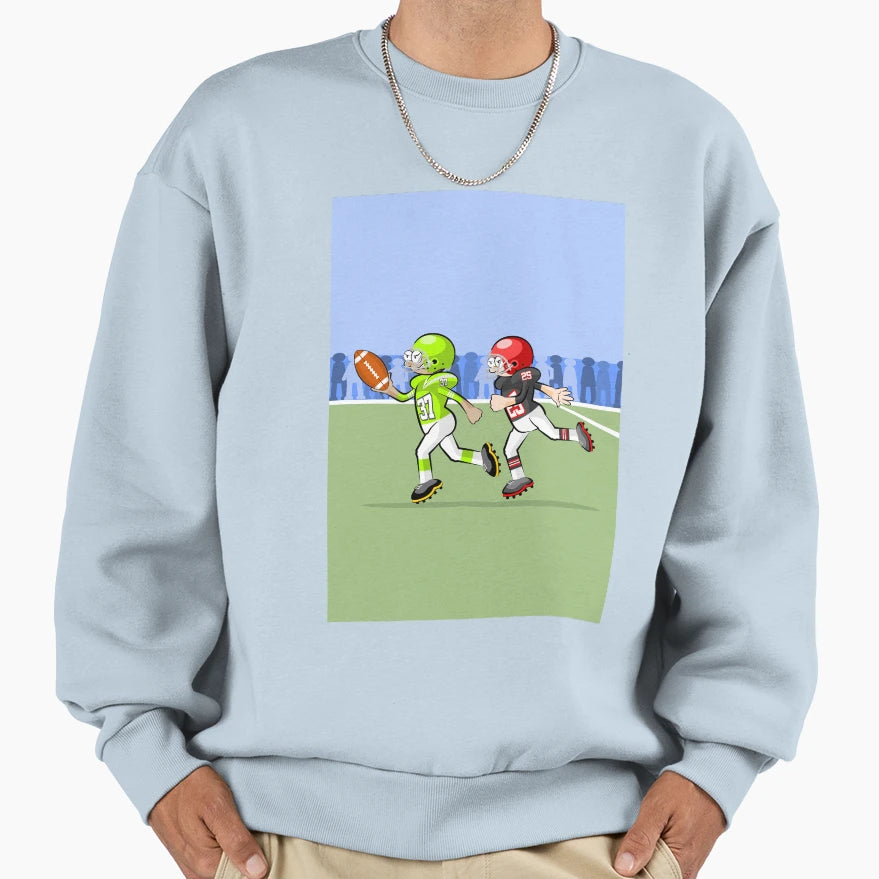 American Football Player Pursued Sweatshirt - Minimalist Print Men Women - T-Shirt, Sweatshirt, Hoodie