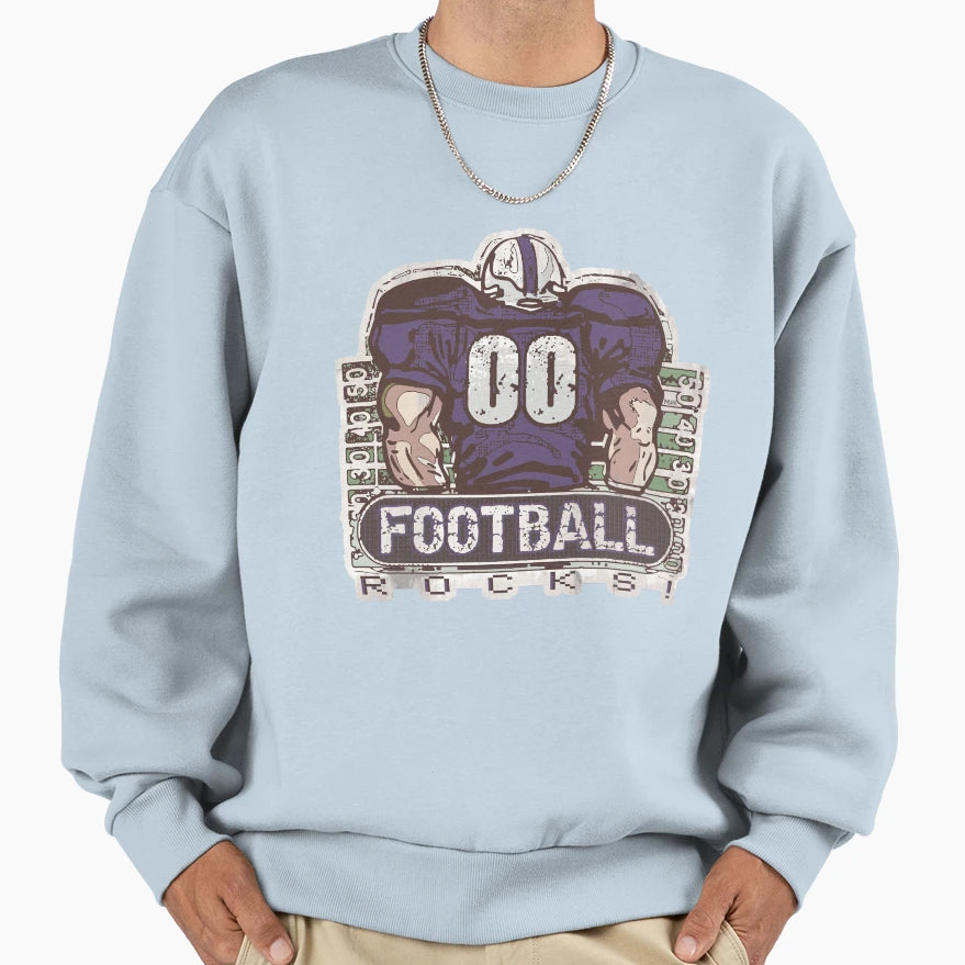 00 Football Rocks Purple Team Sweatshirt - Minimalist Print for Adults - T-Shirt, Sweatshirt, Hoodie