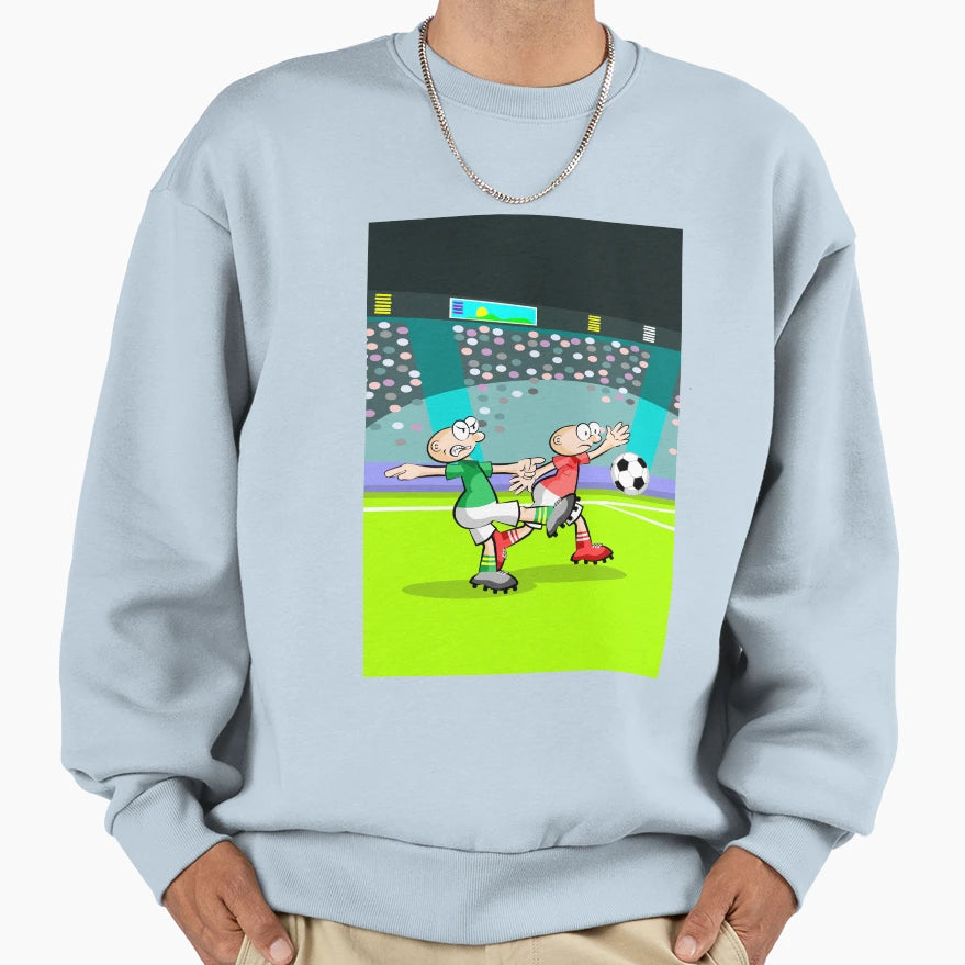 Soccer Players Peeling Her Sweatshirt - Fun Novelty Design for Adults - T-Shirt, Sweatshirt, Hoodie
