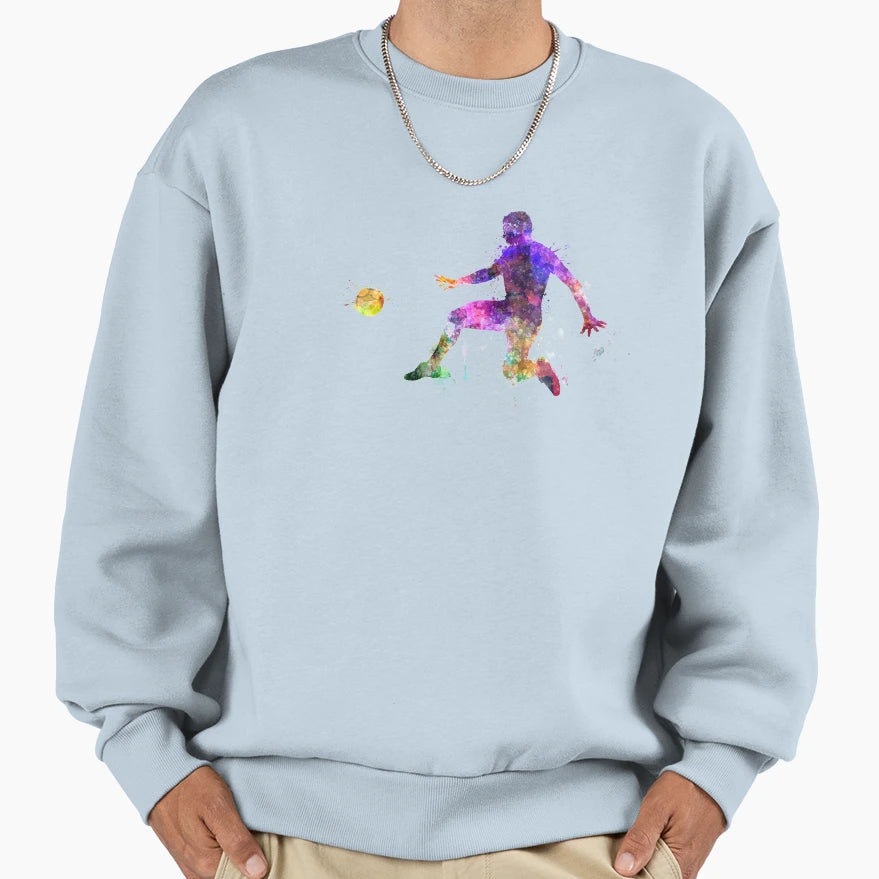 Soccer Football Player Flying Sweatshirt - Casual Everyday Wear Unisex - T-Shirt, Sweatshirt, Hoodie