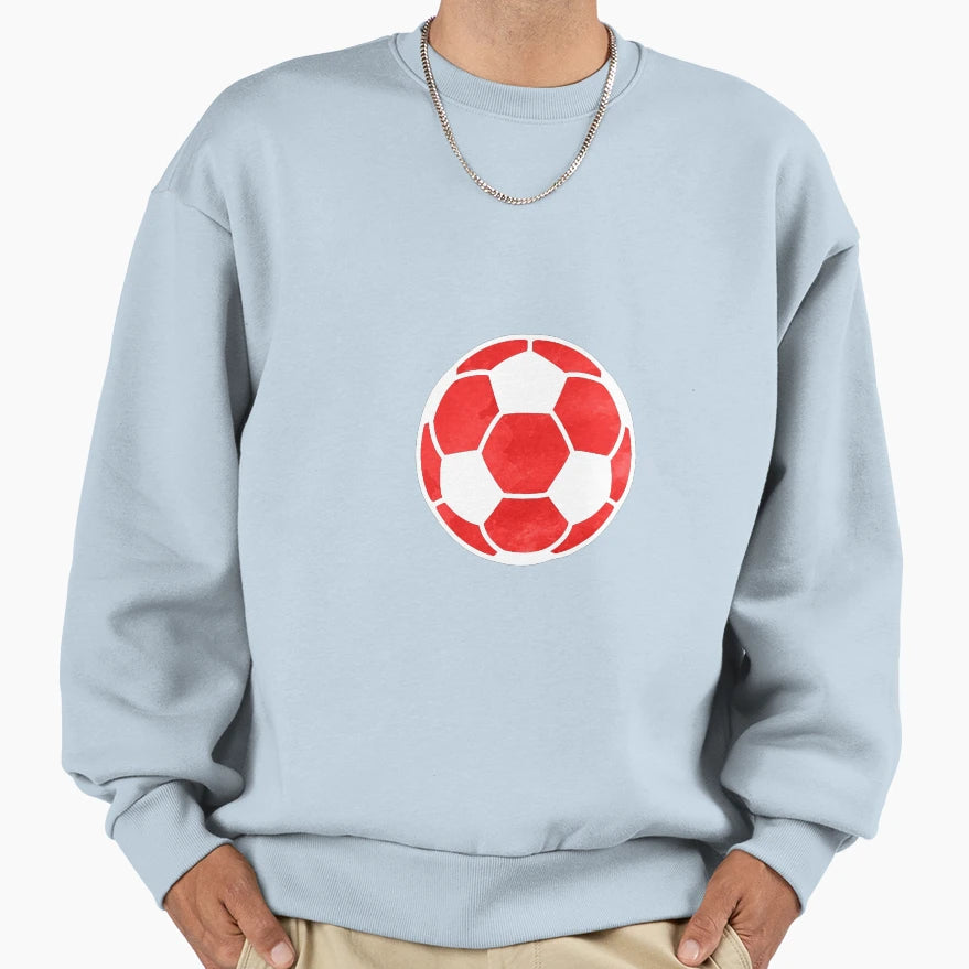 Soccer Ball Red Sweatshirt - Custom Art Print Men Women - T-Shirt, Sweatshirt, Hoodie