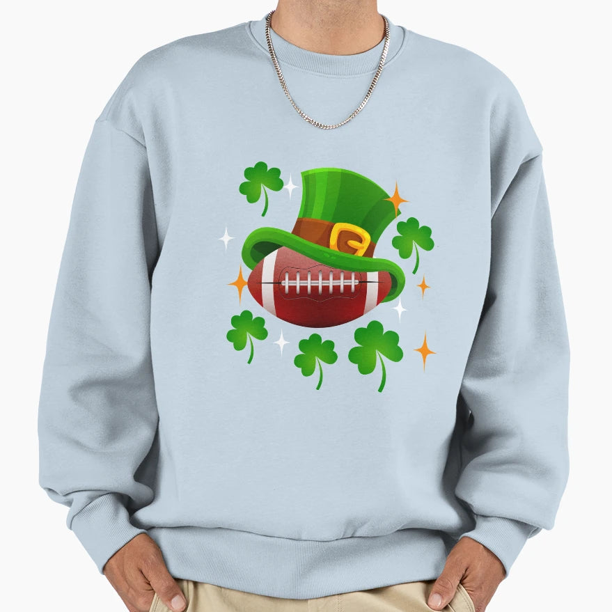Football St Patricks Day Sweatshirt - Minimalist Print for Adults - T-Shirt, Sweatshirt, Hoodie