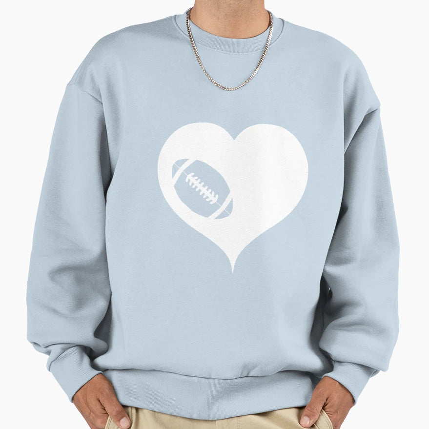American Football Heart Sweatshirt - Graphic Print for Adults - T-Shirt, Sweatshirt, Hoodie