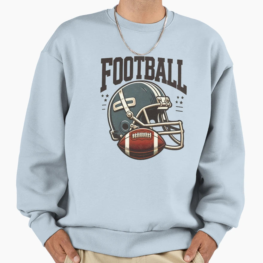 Football Helmet Ball American Sweatshirt - Graphic Print for Adults - T-Shirt, Sweatshirt, Hoodie