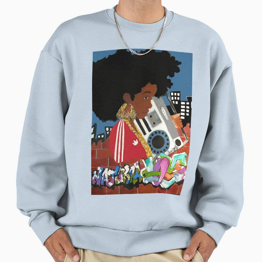 Old School Afro Sweatshirt - Streetwear Style for Adults - T-Shirt, Sweatshirt, Hoodie