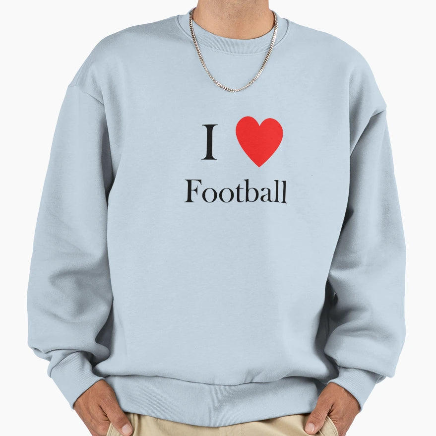 I Love Football Heart Sweatshirt - Aesthetic Graphic Men Women - T-Shirt, Sweatshirt, Hoodie