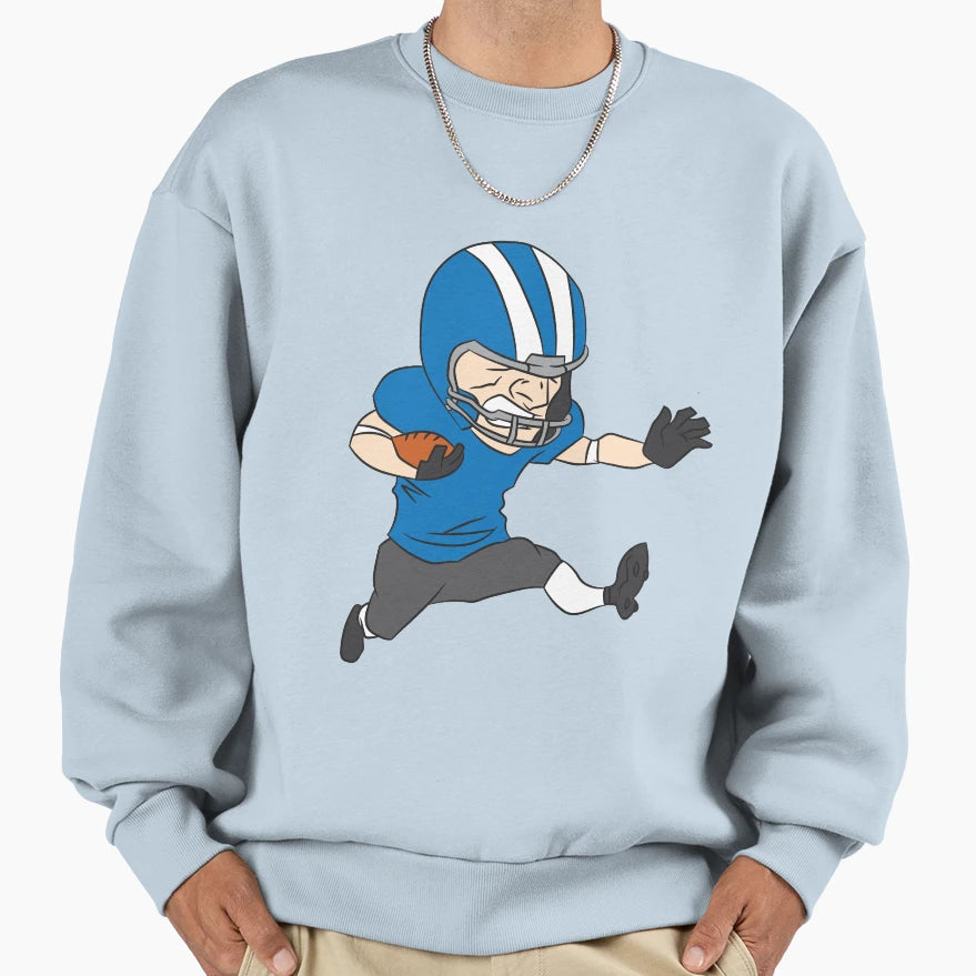 American Football Player Runs Football Sweatshirt - Minimalist Print Unisex - T-Shirt, Sweatshirt, Hoodie