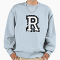 Letter R Distressed Two Color Sweatshirt - Streetwear Style Men Women - T-Shirt, Sweatshirt, Hoodie