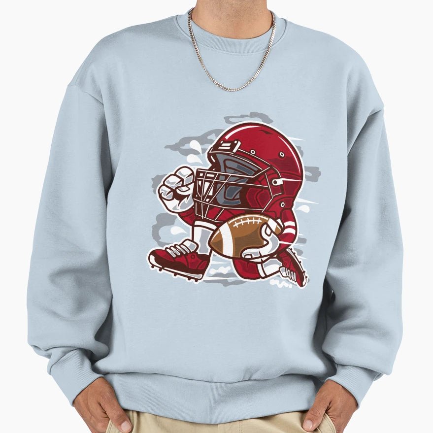 Football Helmet Running Sweatshirt - Casual Everyday Wear Men Women - T-Shirt, Sweatshirt, Hoodie