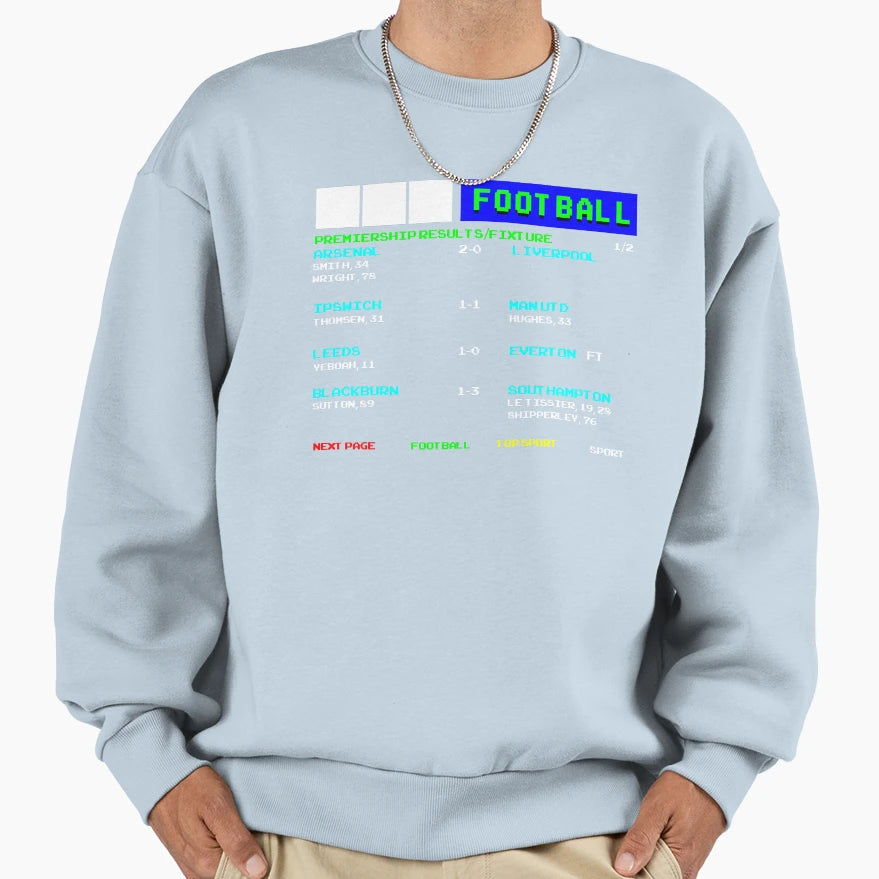 Uk Football Ceefax T-Shirt - Graphic Print Men Women - T-Shirt, Sweatshirt, Hoodie
