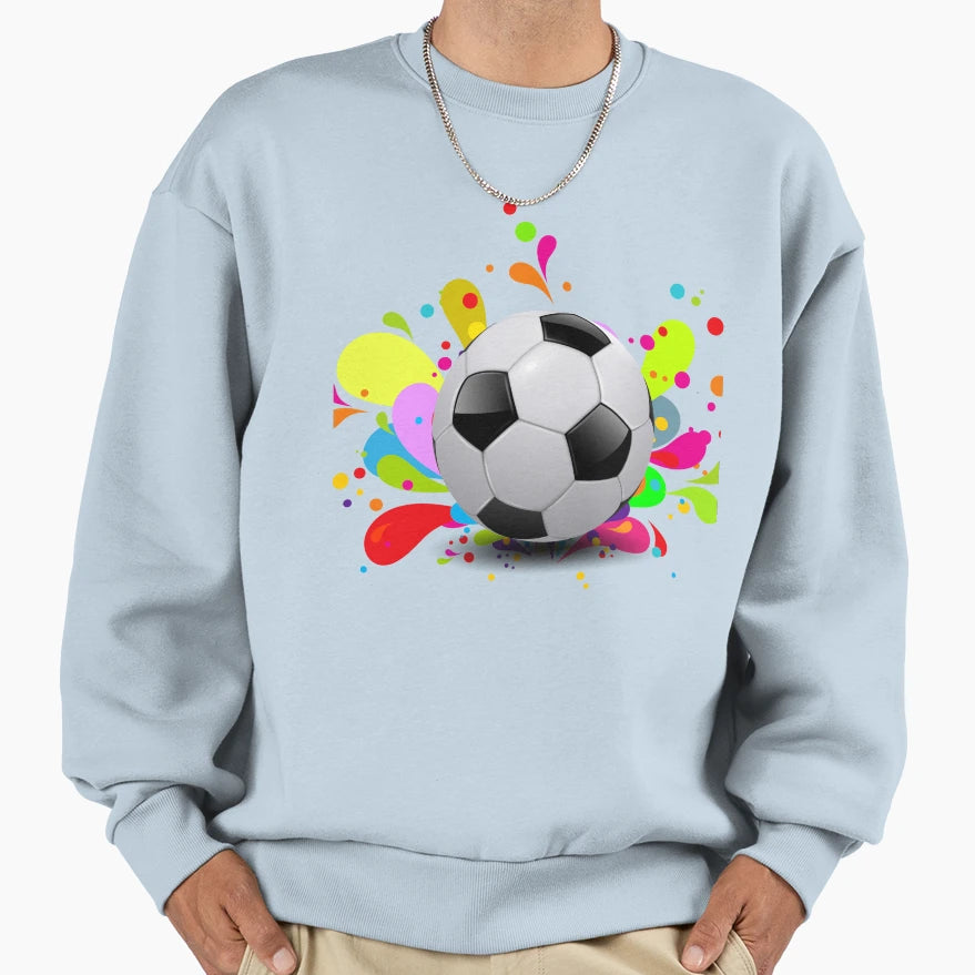 Colorful Soccer Background Sweatshirt - Streetwear Style Men Women - T-Shirt, Sweatshirt, Hoodie