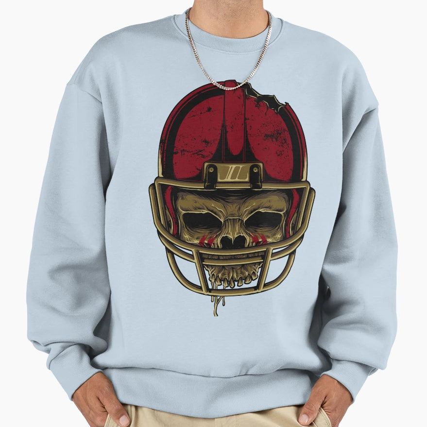 Skull Football Sweatshirt - Custom Art Print for Adults - T-Shirt, Sweatshirt, Hoodie