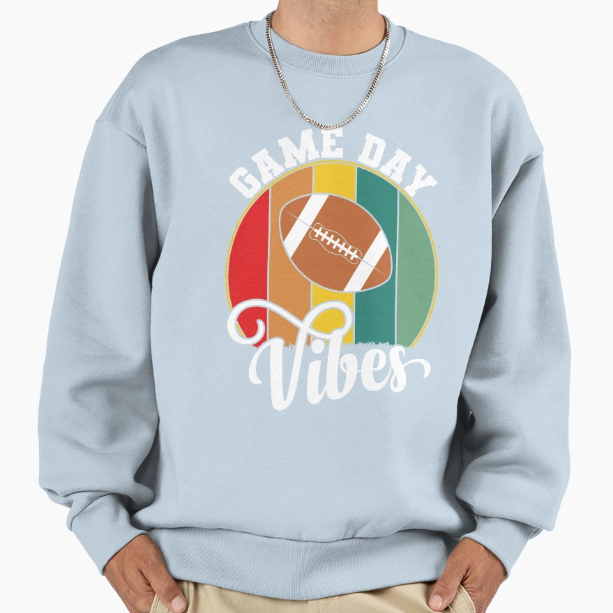 Game Day Vibes American Football Sweatshirt - Minimalist Print Men Women - T-Shirt, Sweatshirt, Hoodie