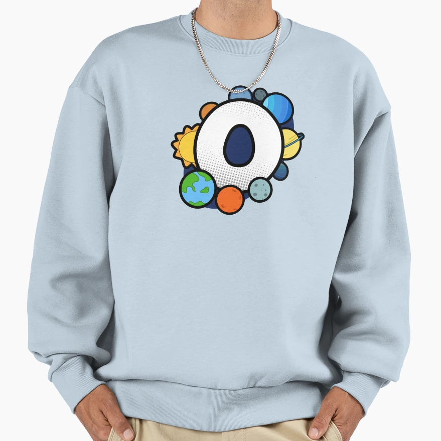 Monogram O Outer Space Cartoon Sweatshirt - Trendy Graphic Men Women - T-Shirt, Sweatshirt, Hoodie