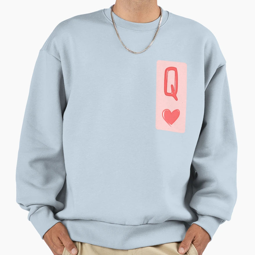 Lady Hearts Card Sweatshirt - Fun Novelty Design for Adults - T-Shirt, Sweatshirt, Hoodie