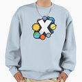 Monogram X Outer Space Cartoon Sweatshirt - Minimalist Print for Adults - T-Shirt, Sweatshirt, Hoodie