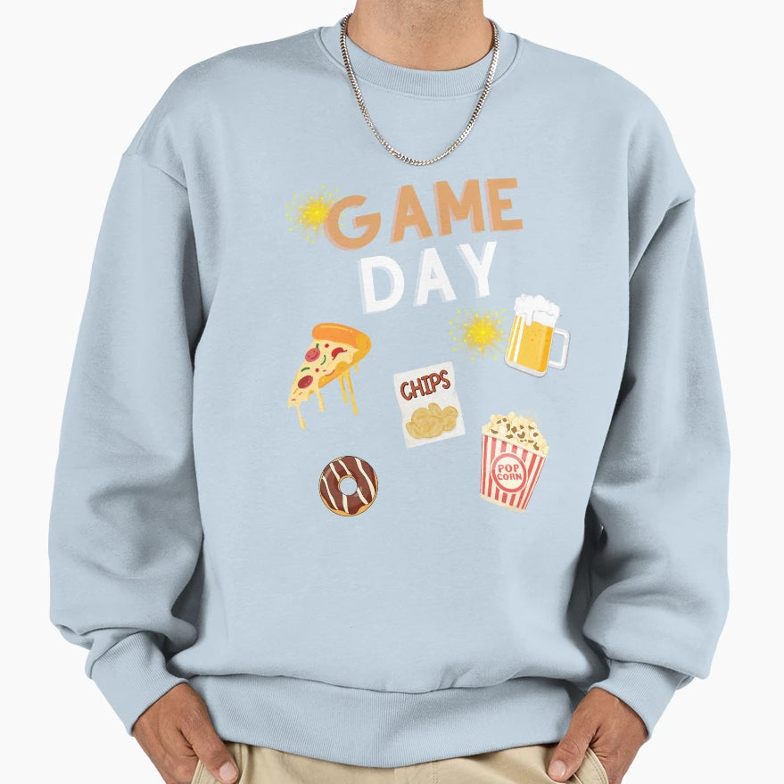 Food And Football Game Day Sweatshirt - Unique Graphic Unisex - T-Shirt, Sweatshirt, Hoodie