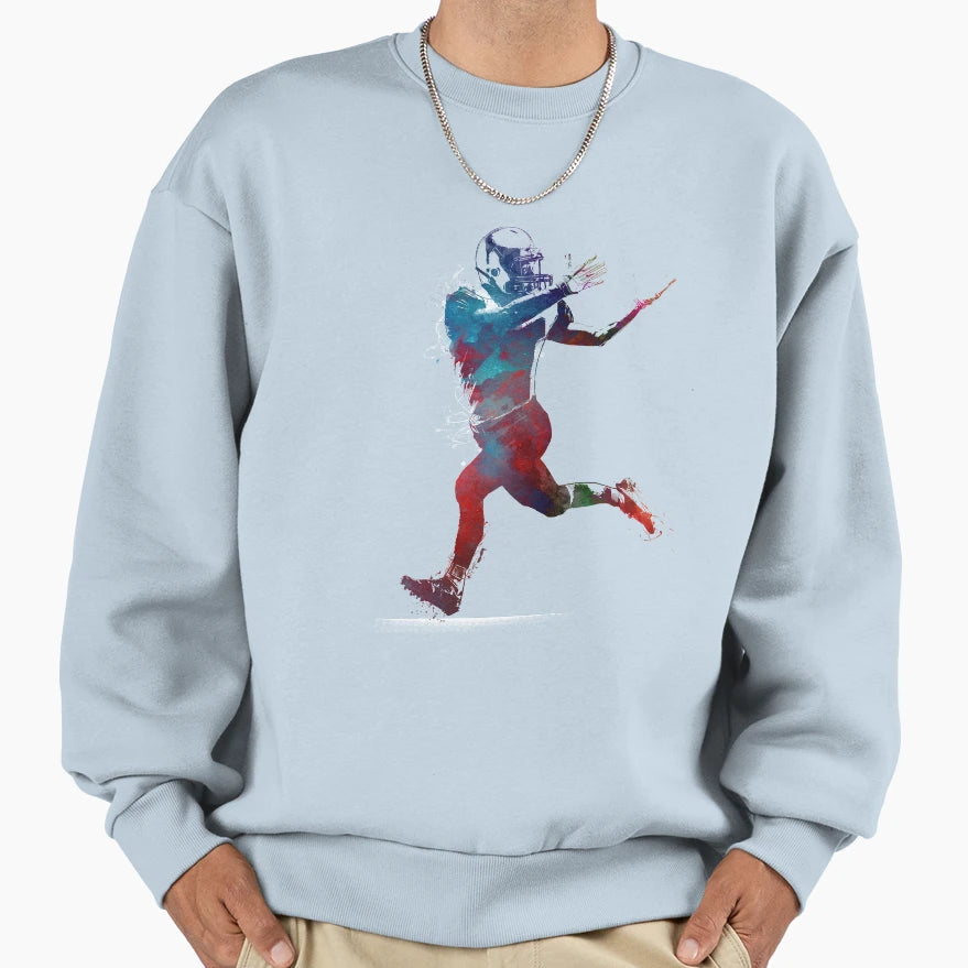 American Football Player Football Sport Sweatshirt - Unique Graphic Unisex - T-Shirt, Sweatshirt, Hoodie