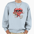 Running Heart Playing Football Sweatshirt - Casual Everyday Wear Men Women - T-Shirt, Sweatshirt, Hoodie