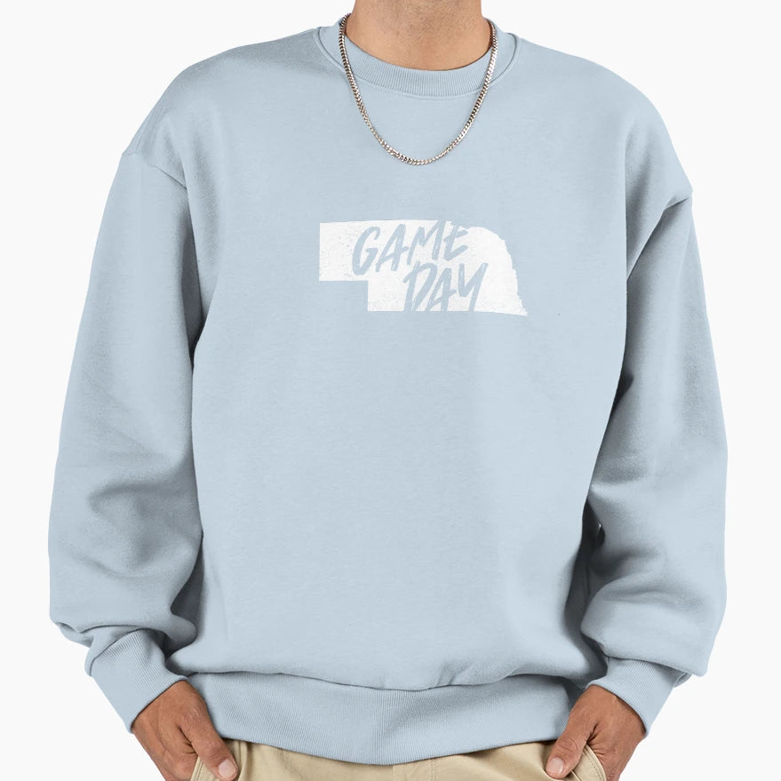 Nebraska Game Day White Sweatshirt - Aesthetic Graphic Unisex - T-Shirt, Sweatshirt, Hoodie