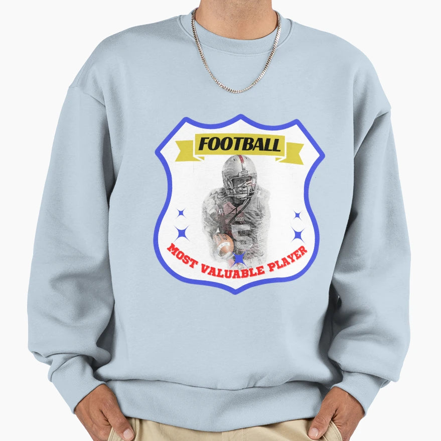 Most Valuable Player Football Sweatshirt - Minimalist Print for Adults - T-Shirt, Sweatshirt, Hoodie