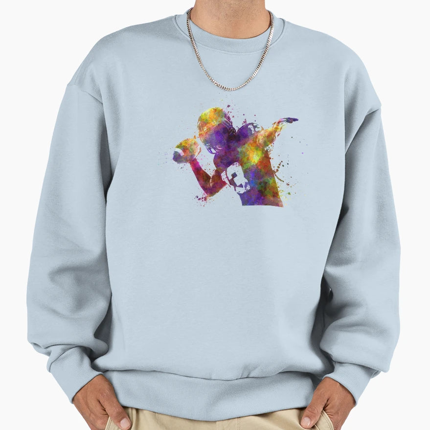 American Football Player Quarterback Sweatshirt - Minimalist Print Unisex - T-Shirt, Sweatshirt, Hoodie