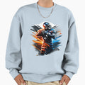 Football Player Holding Football Sweatshirt - Custom Art Print for Adults - T-Shirt, Sweatshirt, Hoodie