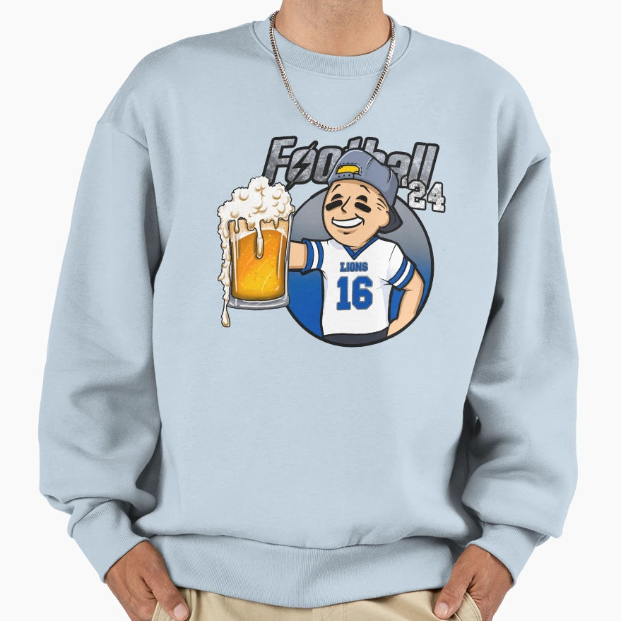 Detroit Beer And Football Sweatshirt - Graphic Print for Adults - T-Shirt, Sweatshirt, Hoodie