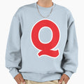 Q Initial Letter Q Red And White Sweatshirt - Graphic Print for Adults - T-Shirt, Sweatshirt, Hoodie