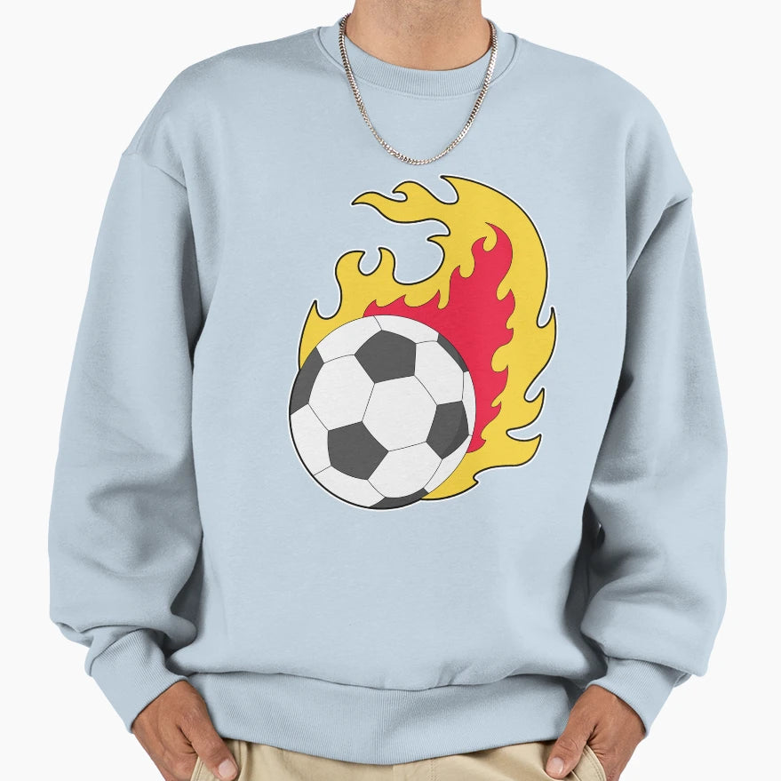 Fire Ball Soccer Sweatshirt - Unique Graphic Men Women - T-Shirt, Sweatshirt, Hoodie